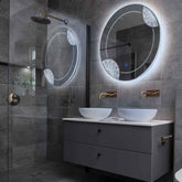 Specchio LED Rotondo | Pulsante touch | Luce bianca fredda - Reyze Serie Good Vibes Modello 7